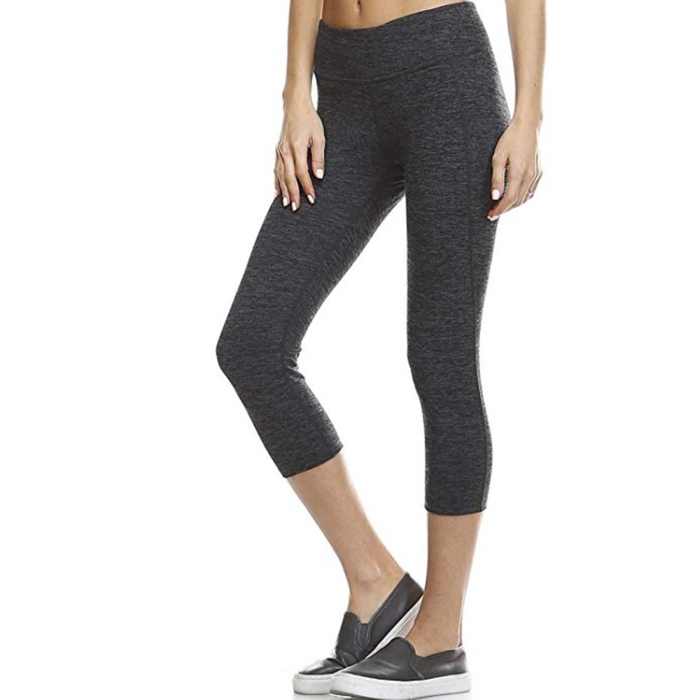 Mono B Grey Capri Workout Yoga Pants Leggings